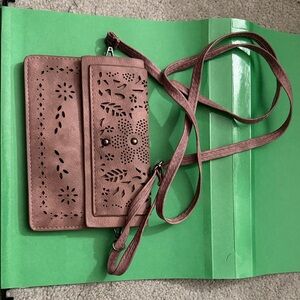 Chic Brown Crossbody Bag with Cut-Out Design